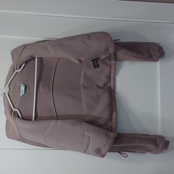 NWT Lavender Purple Cropped Fleece & Faux Fur Sherpa Big Pockets Zip-Up Jacket - Picture 4 of 13